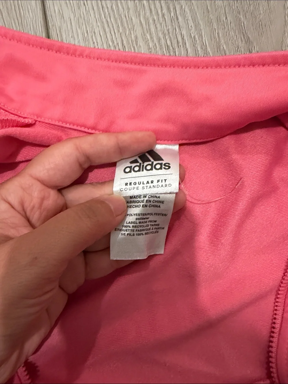 Adidas Toddler Pink Zip-Up Track Jacket with Black Stripes